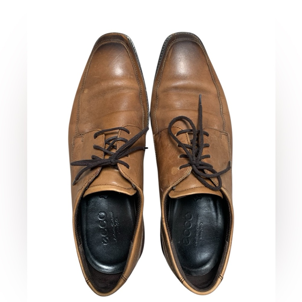 ECCO Mens Brown Leather Oxford Dress Shoes Lace Up 620744-01112 Size 10‎